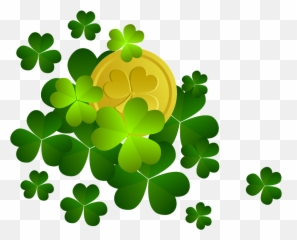 St Patricks Shamrocks With Coin Decor PNG Clipart - Saint Day Emoji