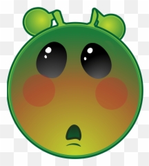 Smiley green alien blush clipart Free download transparent - Alien Grrr Emoji