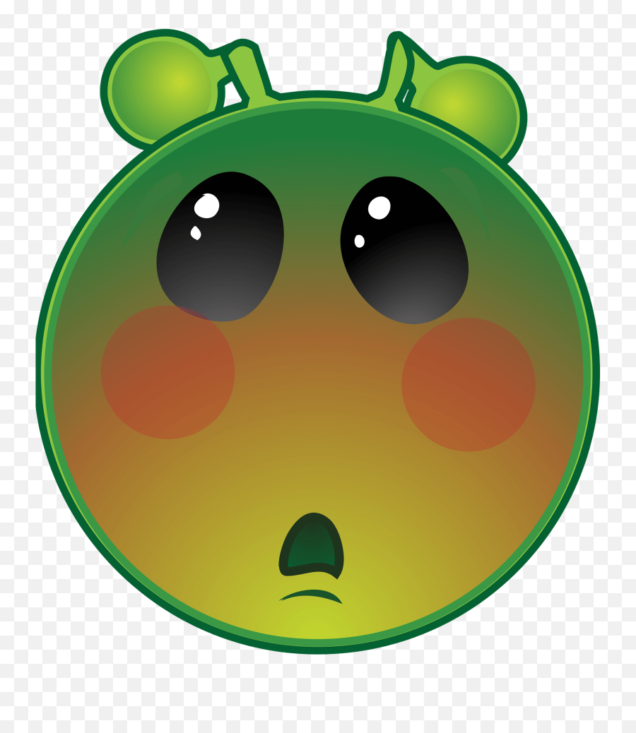 Smiley Green Alien Blush Clipart Free Download Transparent - Alien Smiley Grrr Emoji,Flustered Emoji