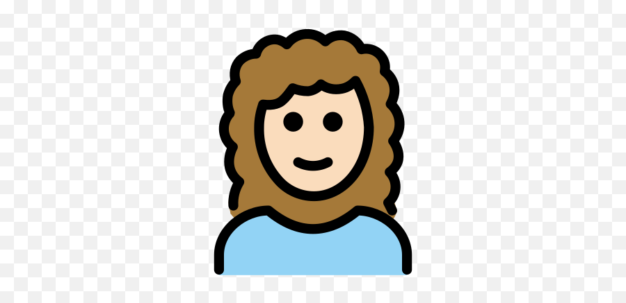 Light Skin Tone Curly Hair Emoji - Human Skin Color,Curly Hair Emoji