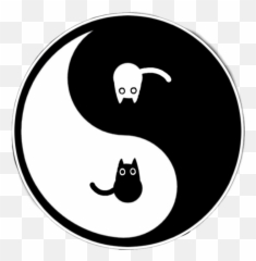 Yingyang Yin Yang Yinandyang Yin Yinyang Cat Cats Cute - Yin Yang Icon Emoji,Yin Yang Emoji