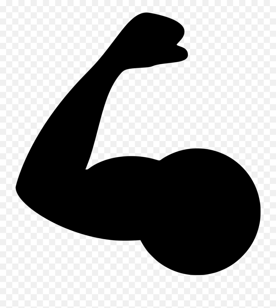 Biceps Muscle Arm Silhouette - Icone Bras Png Emoji,Flexed Arm Emoji