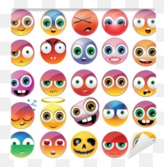Funny Emoji Wall Mural Pixers - Different Faces