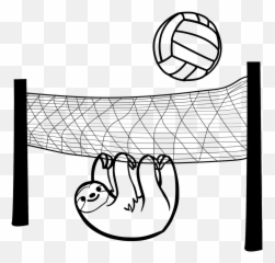 Sloth Volleyball Game Sport Animal - Three Toed Drawing Emoji