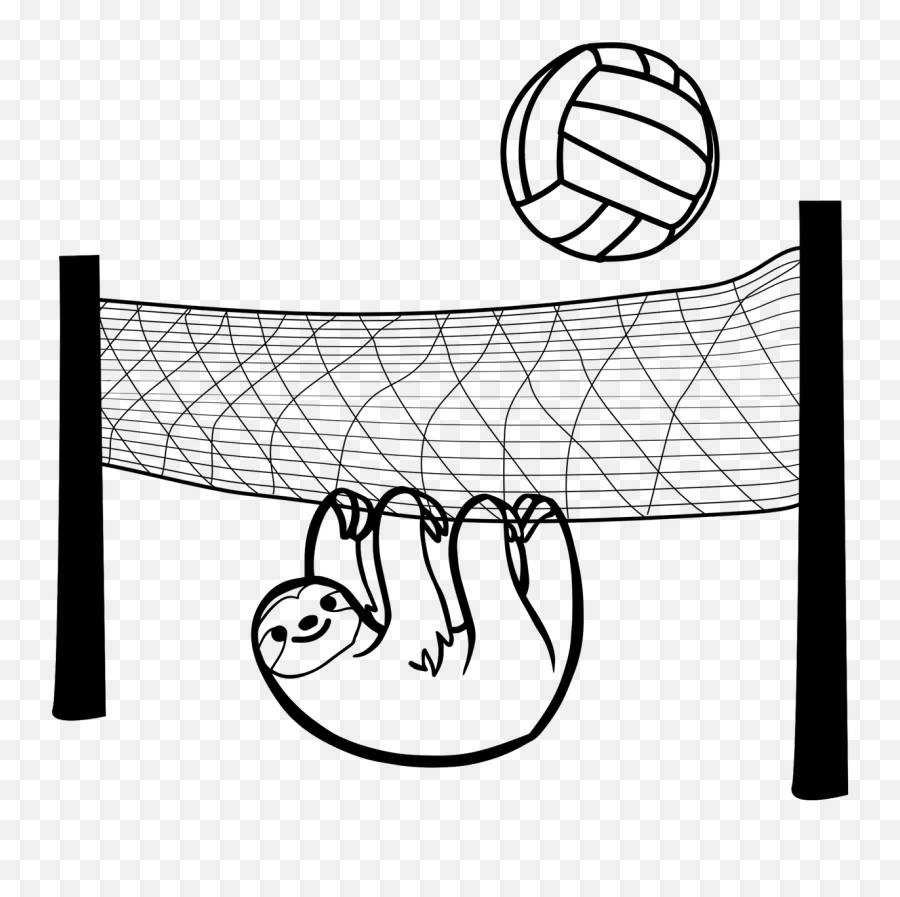 Sloth Volleyball Game Sport Animal - Three Toed Sloth Drawing Emoji,Upside Down Happy Face Emoji