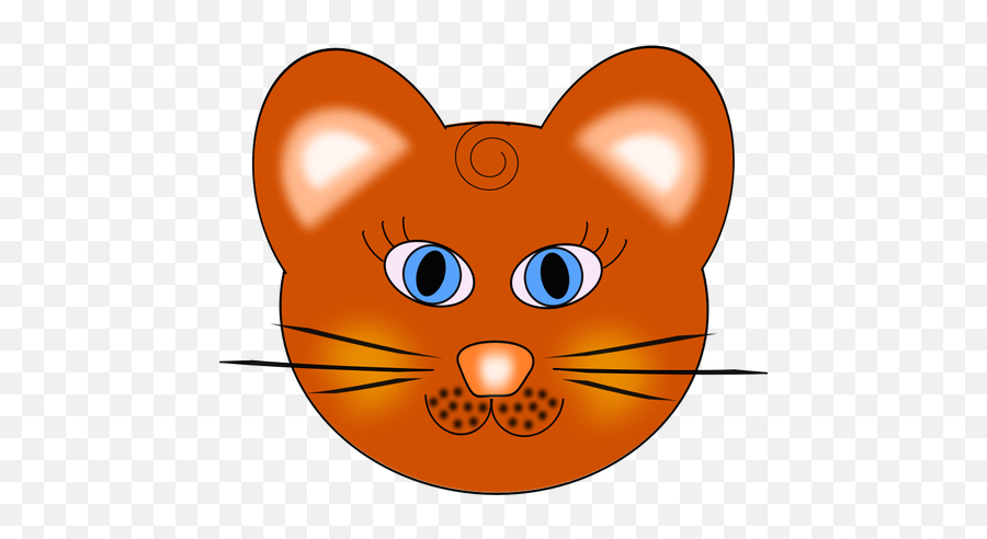 Cats Head With Blue Eyes Vector Image - Blue Outline Cat Face Emoji,Emoji Valentines Cards