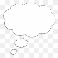 Free Transparent Thinking Download - White Thought Bubble Emoji