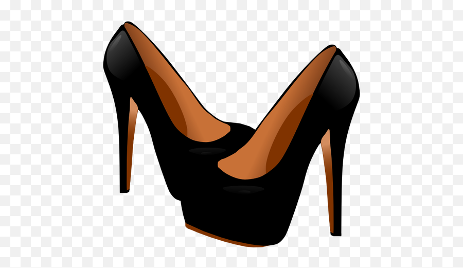 Zapato De Tacón Negro Damas - Ladies Clipart Shoes Emoji,Emoticono Corazon