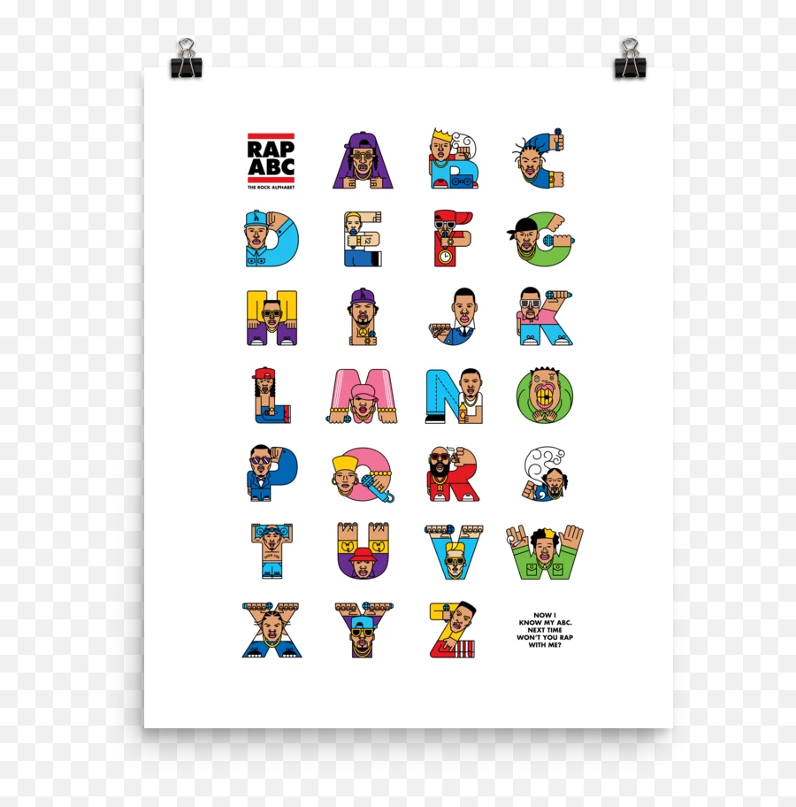 Rap Abc Poster The Andy Hop - Rap Abc Poster Emoji,You Rock Emoticon