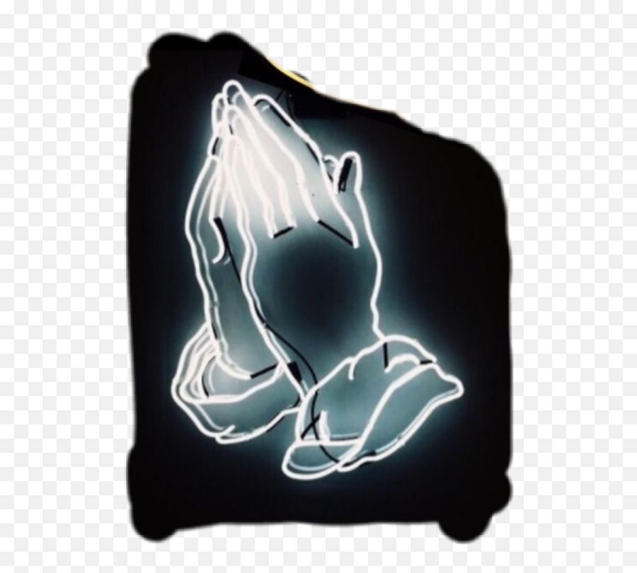 Neon Light Praying Hands Spirit Sticker - Neon Grunge Emoji,Praying Hands Emoji Png
