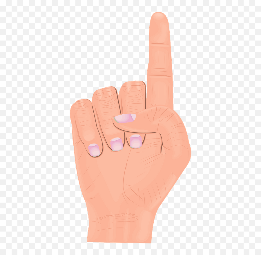 Hand With First Finger Raised Clipart Free Download - Sign Language Emoji,One Finger Emoji