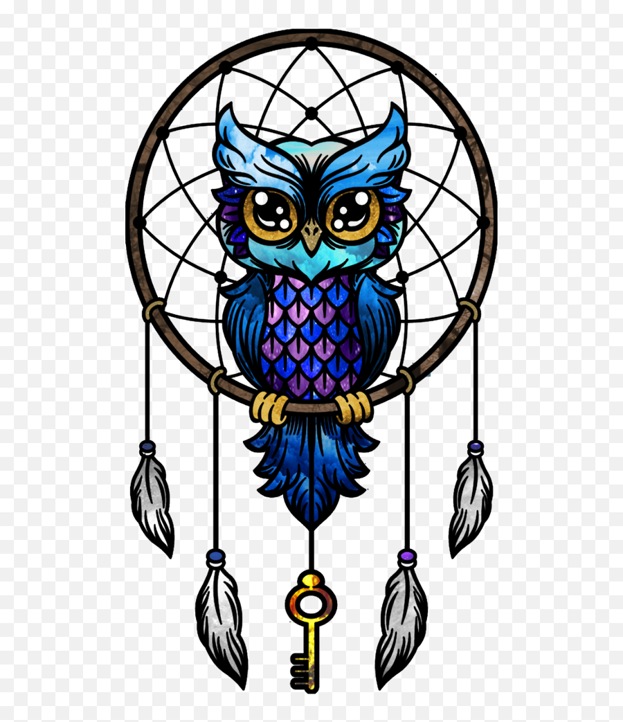 Owl Owls Blue Flower Dream Dreams - Dream Catcher With Owl Emoji,6 Owl Emoji