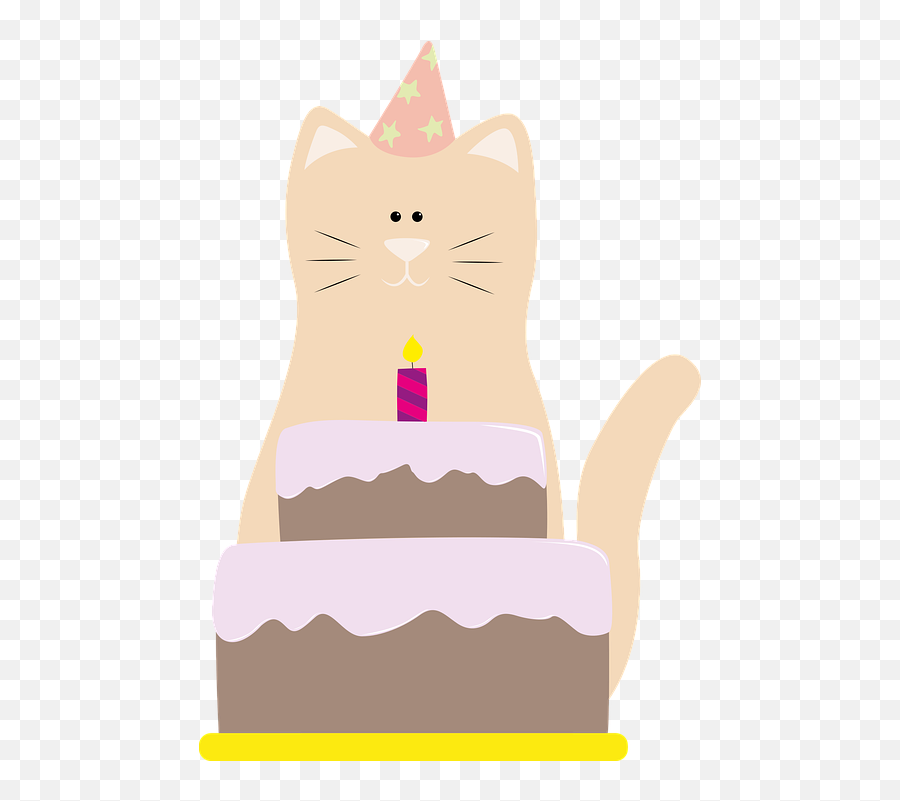 Cat Birthday Cake - Cute Birthday Cake Png Emoji,Facebook Birthday Emoji