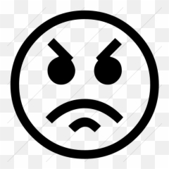 Simple Black Classic Emoticons Pouting - Stencil Smiley Emoji