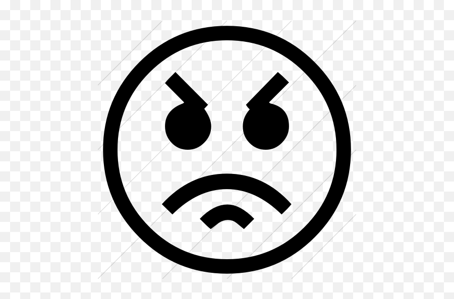 Simple Black Classic Emoticons Pouting - Stencil Smiley Emoji,Pouting Emoticon