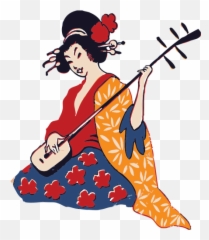 Geisha Playing Instrument - Clipart Japanese Emoji,Emoji Blowing Kisses