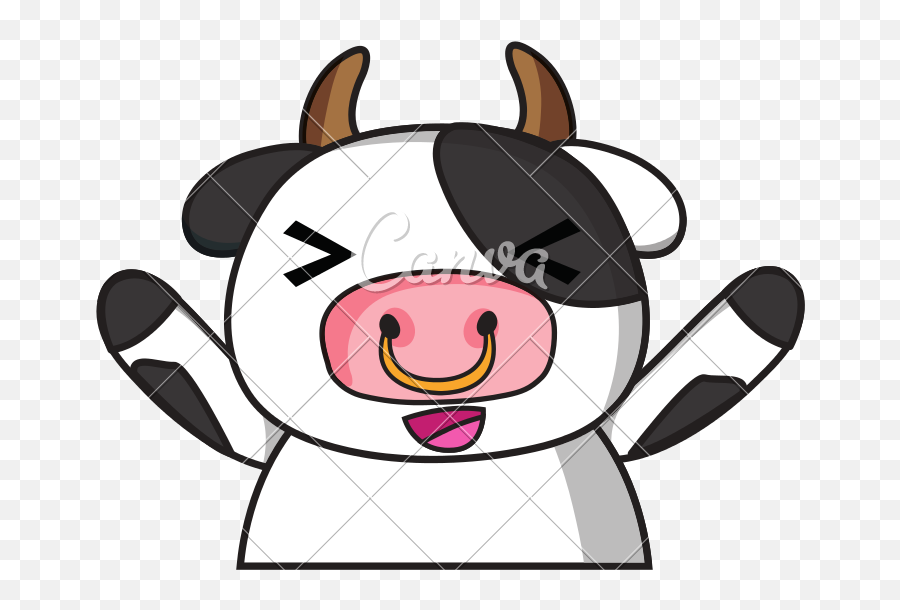Drawing Cow Adorable Picture - Cow Head Cartoon Vector Emoji,Cow Cake Emoji