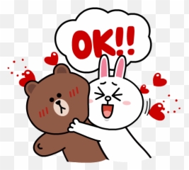 Brown Cony Sweet Love Line Sticker Hearts Download - Line Line Friends Ok Sticker Emoji,Rasta Emoticons
