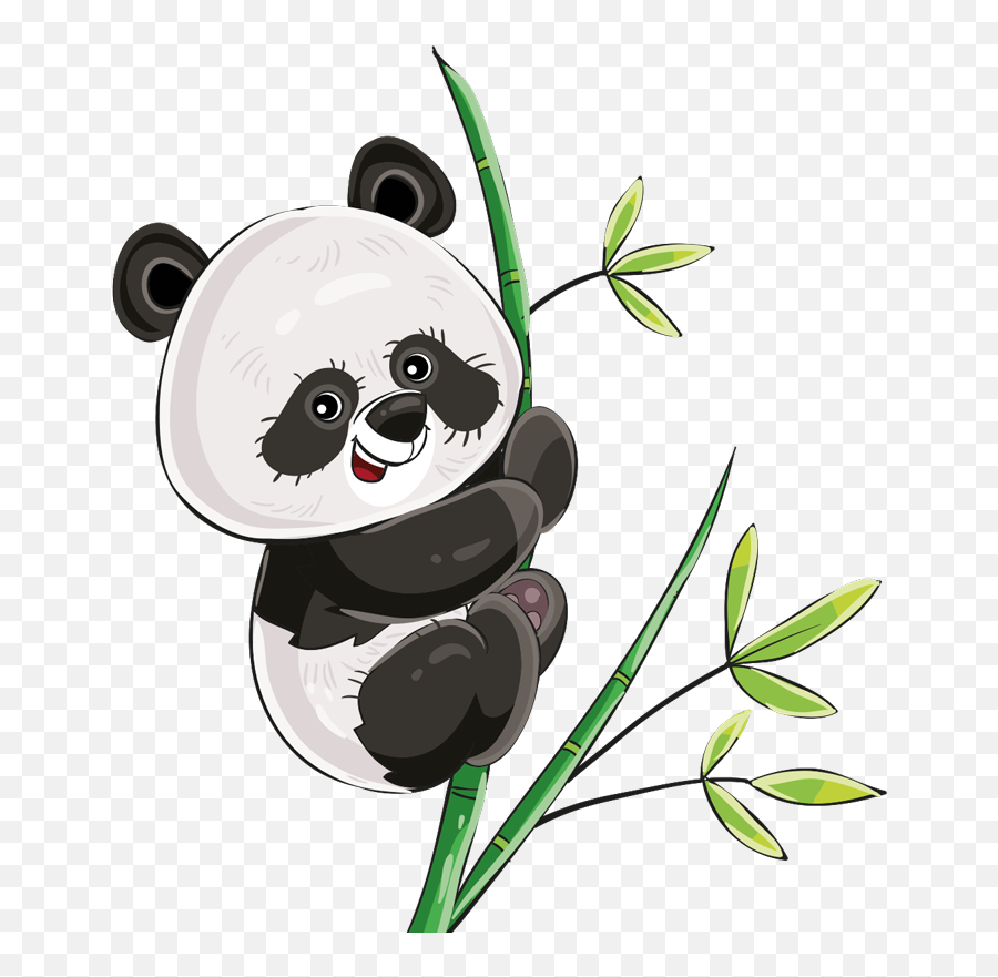 Climbing Panda Illustration Sticker - Ramas Nordico Dibujo Emoji,Climbing Emoji