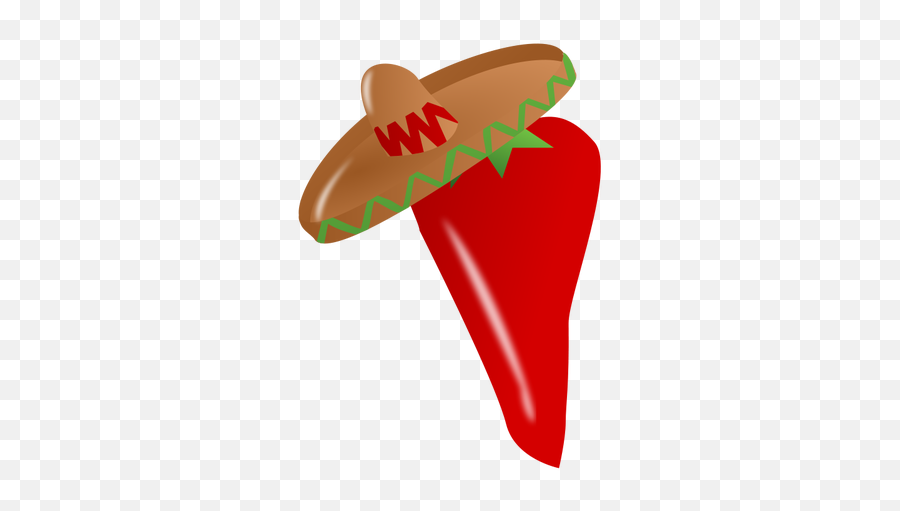 Pepper With Sombrero Vector Image - Free Cinco De Mayo Food Clip Art Emoji,Hot Pepper Emoji