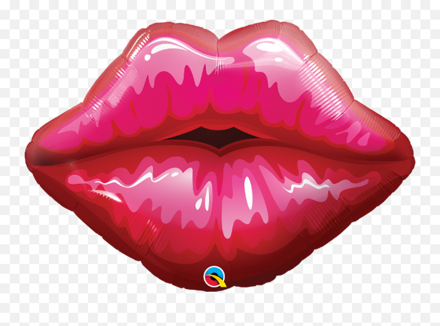 Lips Big Red Kissy - Makeup Balloons Emoji,Kissy Lips Emoji