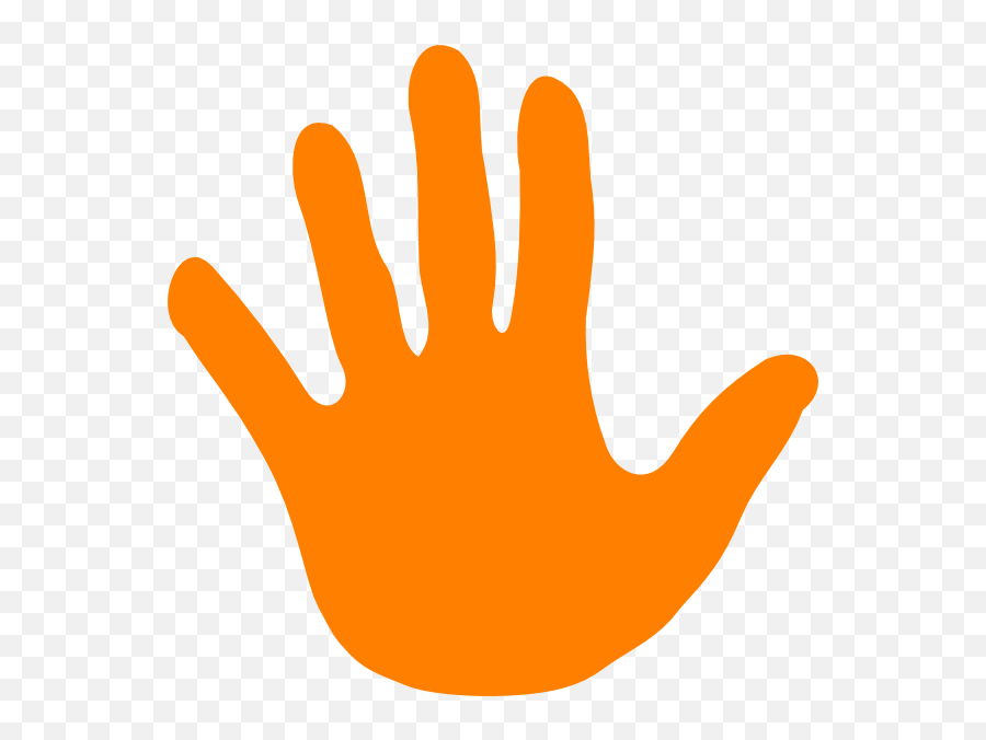 Hand Orange Left Clip Art At Clker - Colorful Hand Print Clip Art Emoji,Hand Slap Emoji