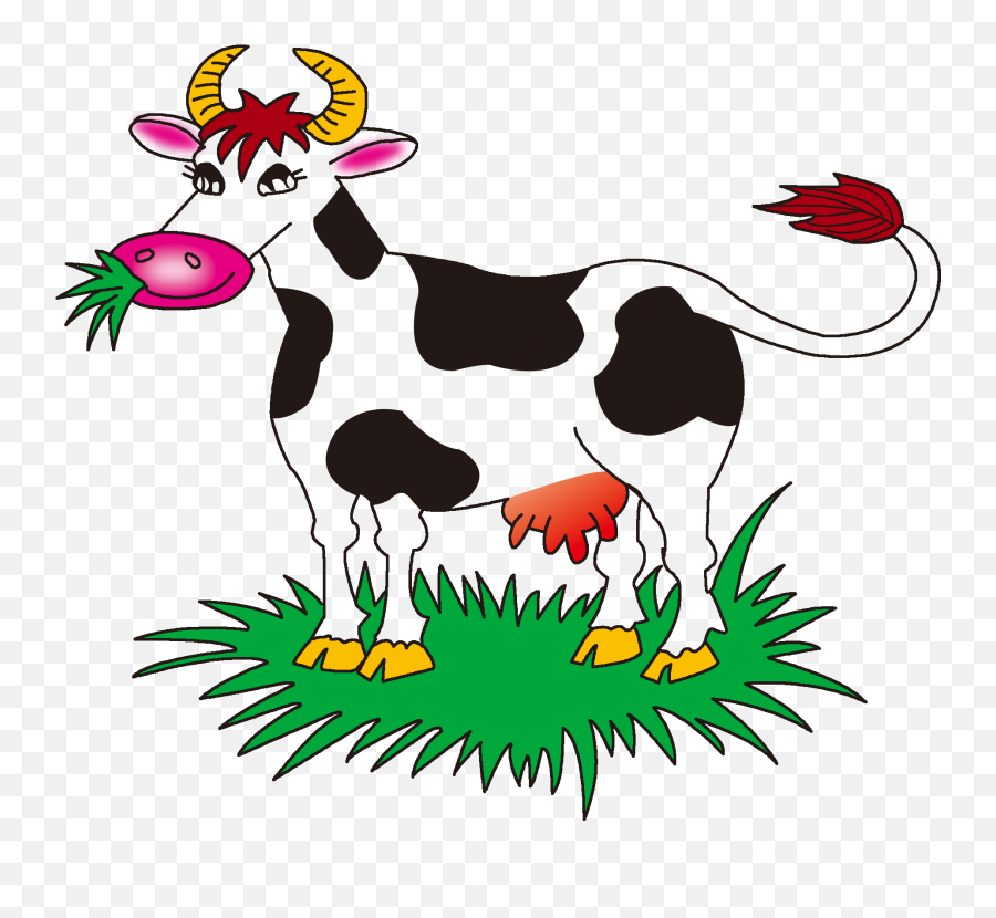 Library Of Animated Cow Eating Grass - Cow And Grass Clipart Emoji,Cow Cake Emoji