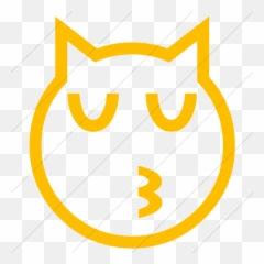 IconsETC Simple yellow classic emoticons kissing cat face - Emoji Domain