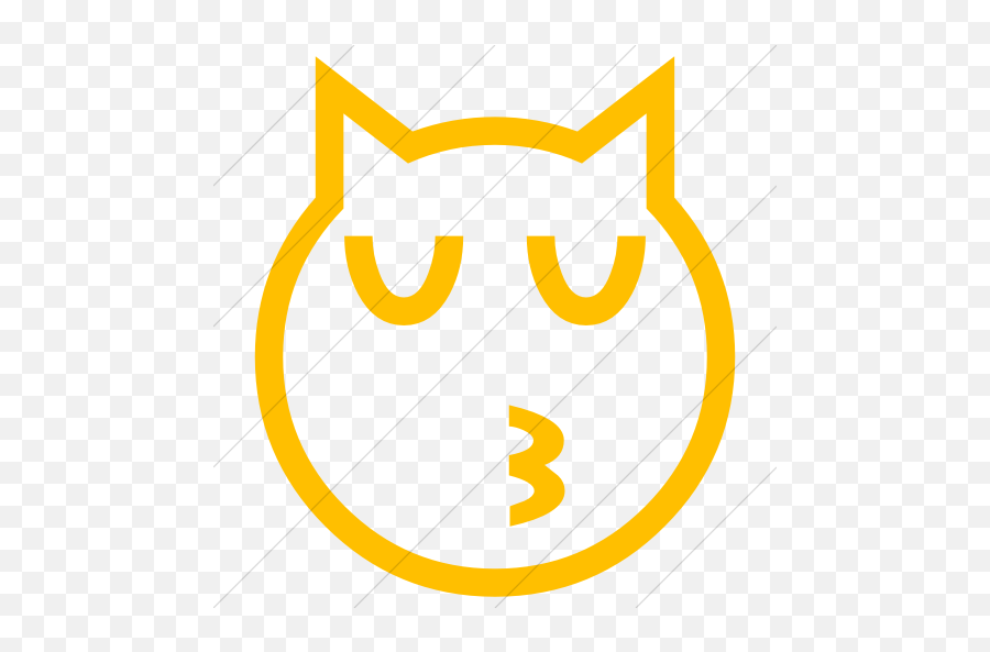Iconsetc Simple Yellow Classic Emoticons Kissing Cat Face - Emoji Domain,Kissing Emoticon