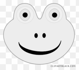 Frog Face Clipart Black And White - Cartoon Emoji