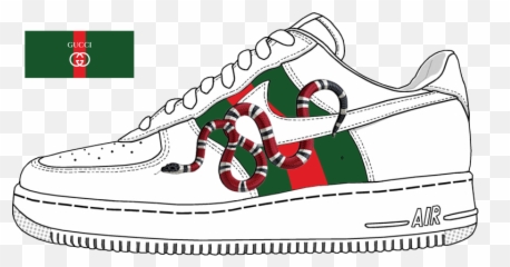 Gucci Shoe Clipart - Nike Air Force 1 Template Emoji,Snake Boot Emoji