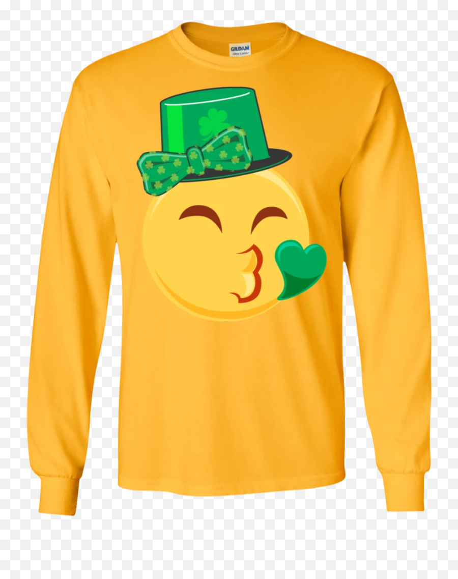 Emoji Saint Patricks Day Shirt Girls Green Heart Eyes Bow Ls Sweatshirts - Sky Was Yellow Shirt,Emoji Hair Bows
