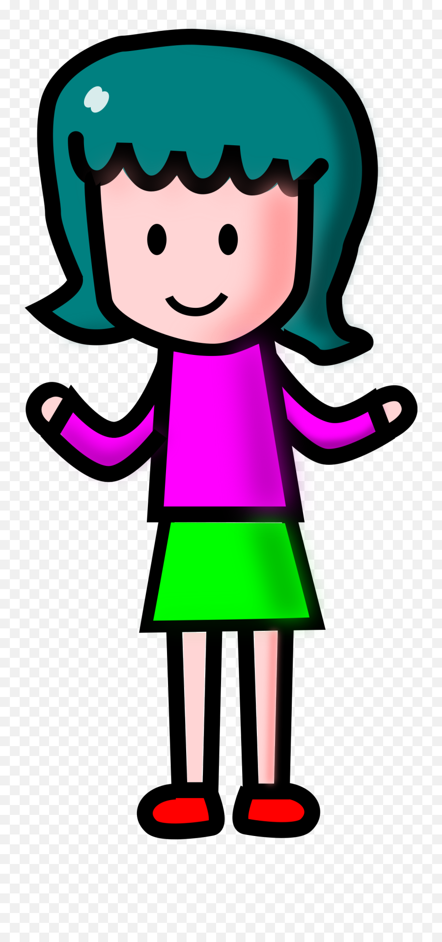 Cartoon Girl Clipart Girl Png - Clipartix Simple Girl Cartoon Characters Emoji,Anime Girl Emoji