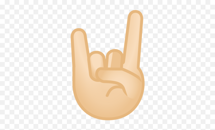 Light Skin Tone Emoji - Rock Hand Emoji Transparent,Rock On Hand Emoji