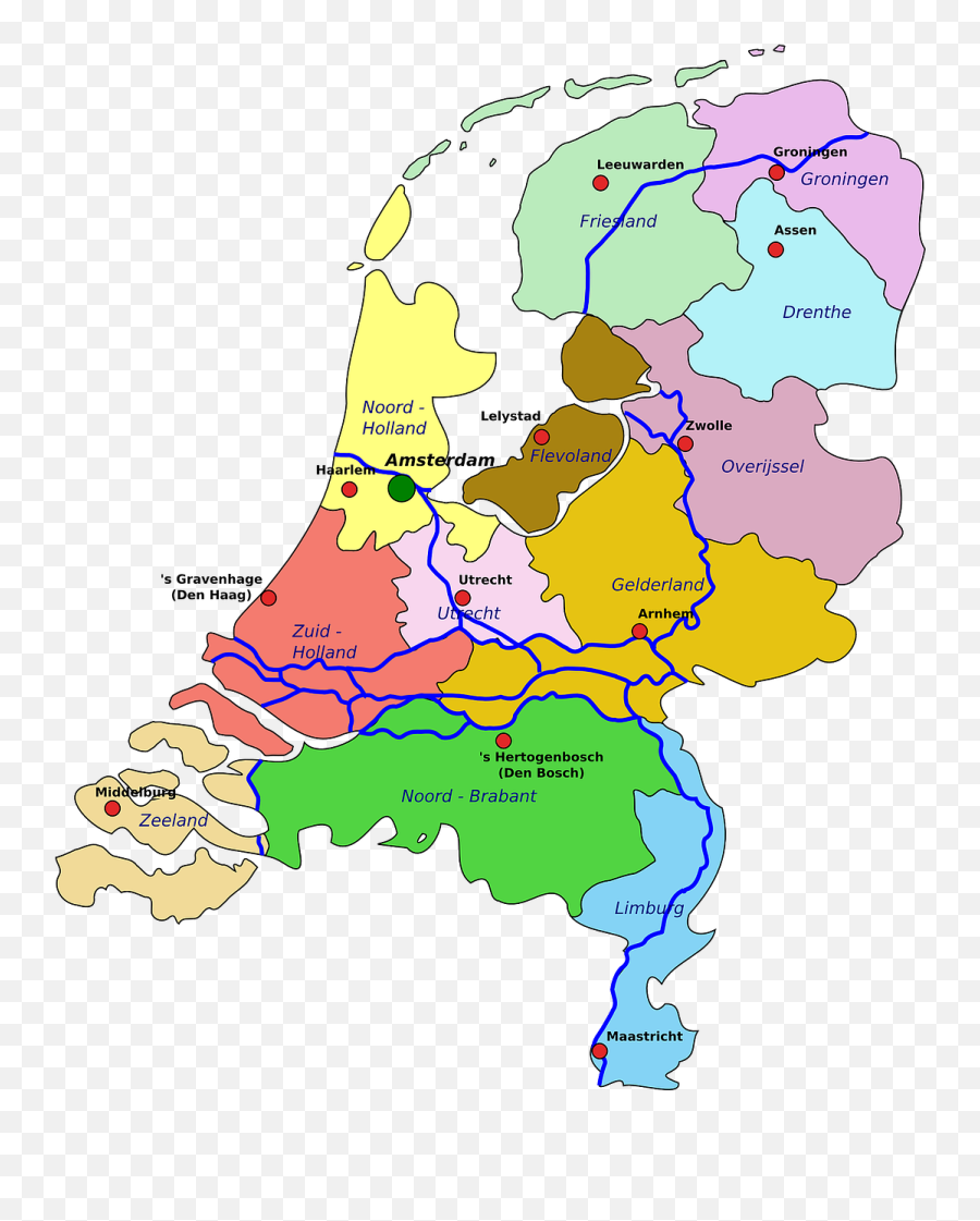 Netherlands Map Geography Holland - Simple Map Of Holland Emoji,Amsterdam Flag Emoji
