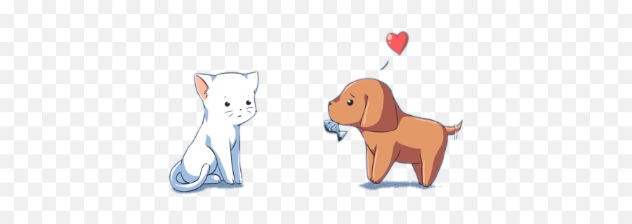 Emoji Cat Dog Kawaii Freetoedit - Love Cat And Dog Kawaii,Emoji Dogs