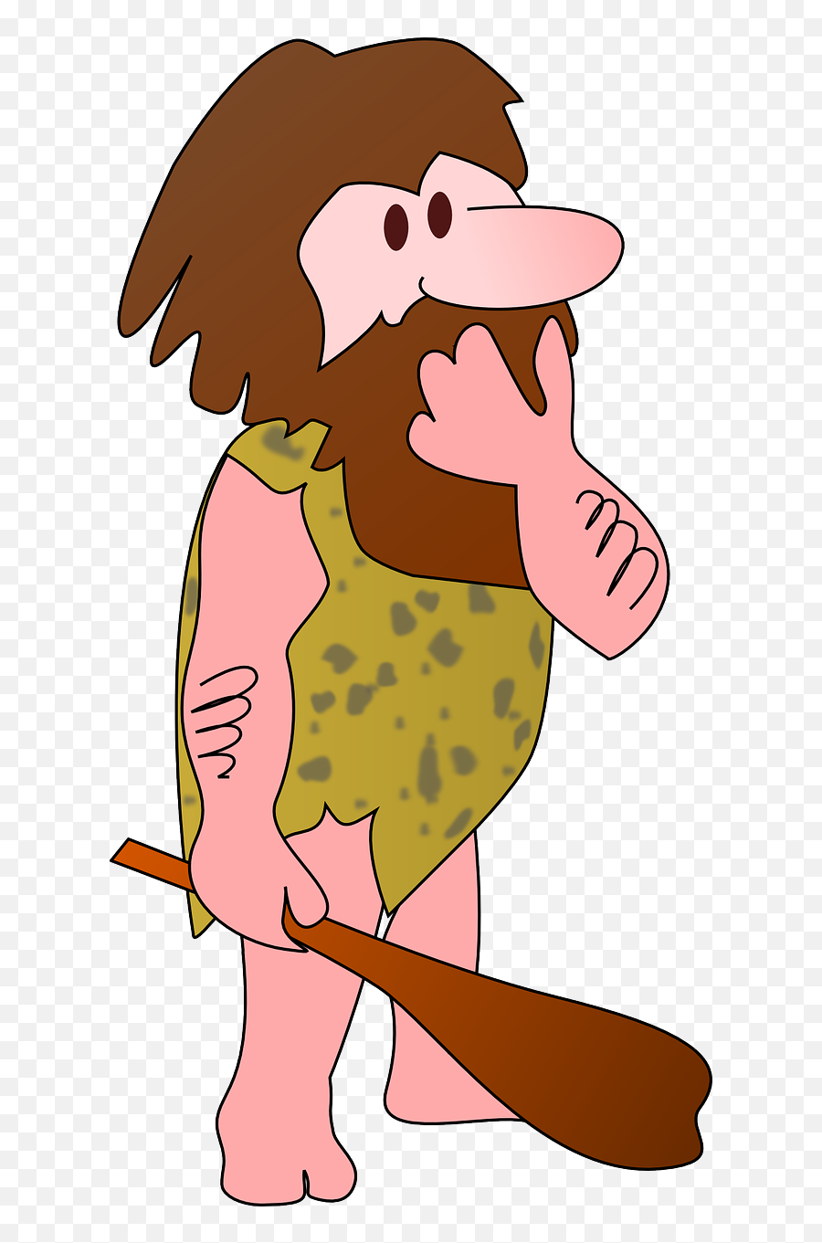 Caveman Beard Man Primitive Thinking - Caveman Clipart Emoji,Fist Club Emoji