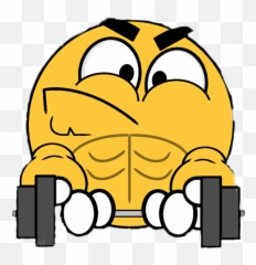 Weightlifting Emoji - Clip Art