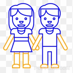 How To Draw A Man Woman Emoji - Boy And Girl Black White