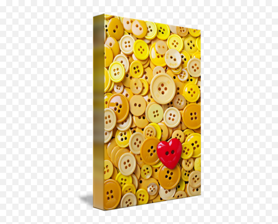 Red Heart And Yellow Buttons By Garry Gay - Button Emoji,Red Heart Emoticon