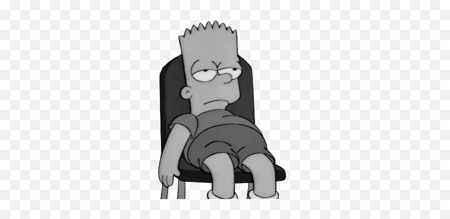 Bart Simpson Simpsons Cartoon Aesthetic Black Tumblr - Bart Simpson Sad Boy Emoji,The Simpsons Emoji