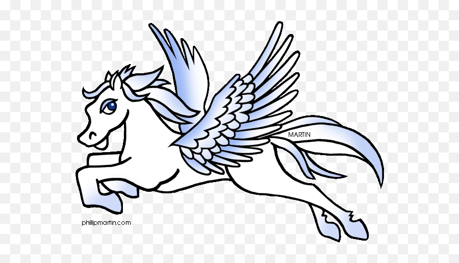 Greece Clipart Greek Mythology - Flying Horse Drawing For Kids Emoji,Pegasus Emoji