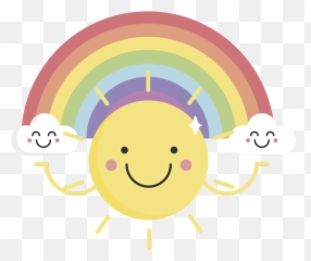 Rainbow And Sun Wall Sticker - Infantil Imagenes De Sol Emoji,Pac Man Emoji Iphone