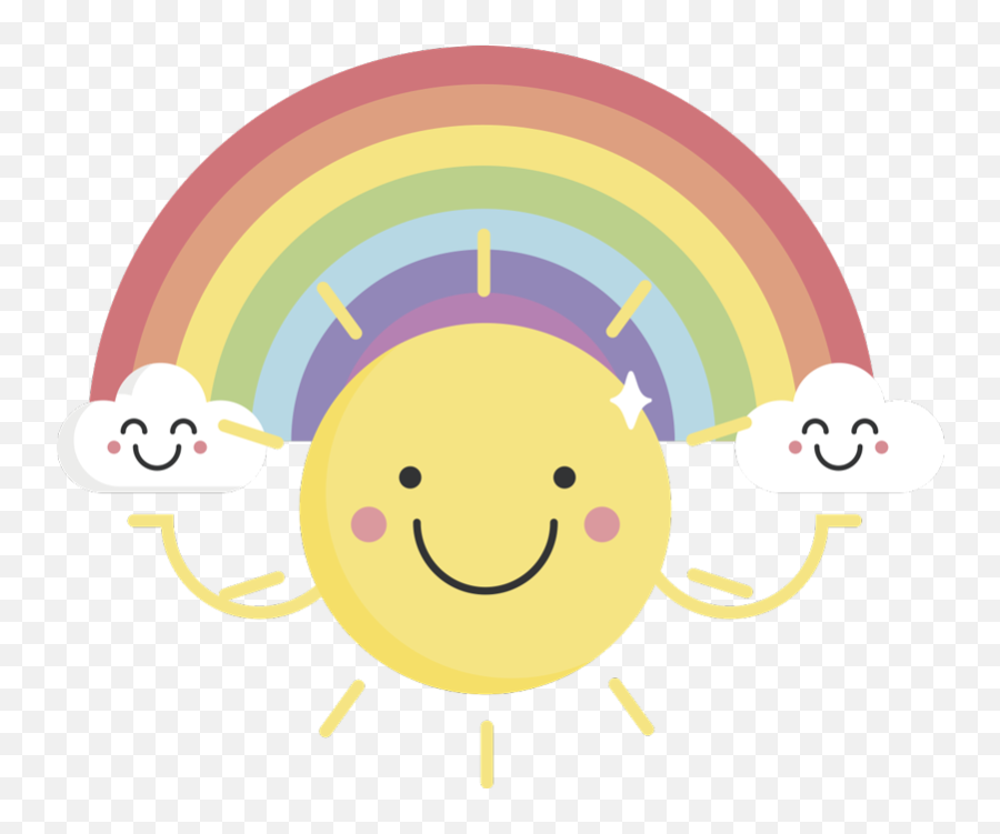 Rainbow And Sun Wall Sticker - Infantil Imagenes De Sol Emoji,Pac Man Emoji Iphone