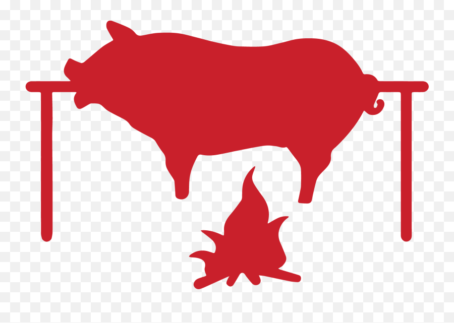 Meat On A Spit Clipart - Pig Roast Png Emoji,Steak Emoji