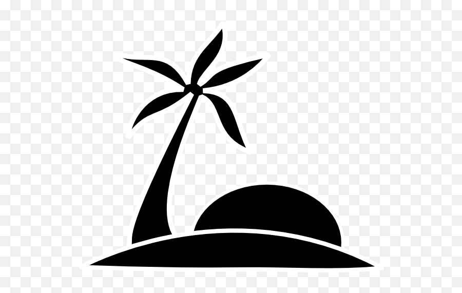 Palm Tree Clip Art Black And White - Clipart Best Beach Clipart Black And White Png Emoji,Black And White Sun Emoji