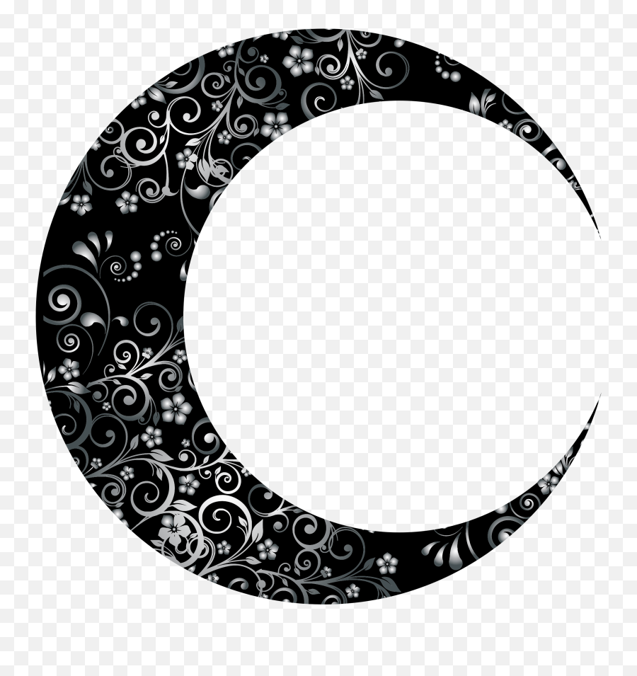 Png Library Download Prismatic Floral Crescent Mark - Clip Crescent Moon Clipart Emoji,Cresent Emoji