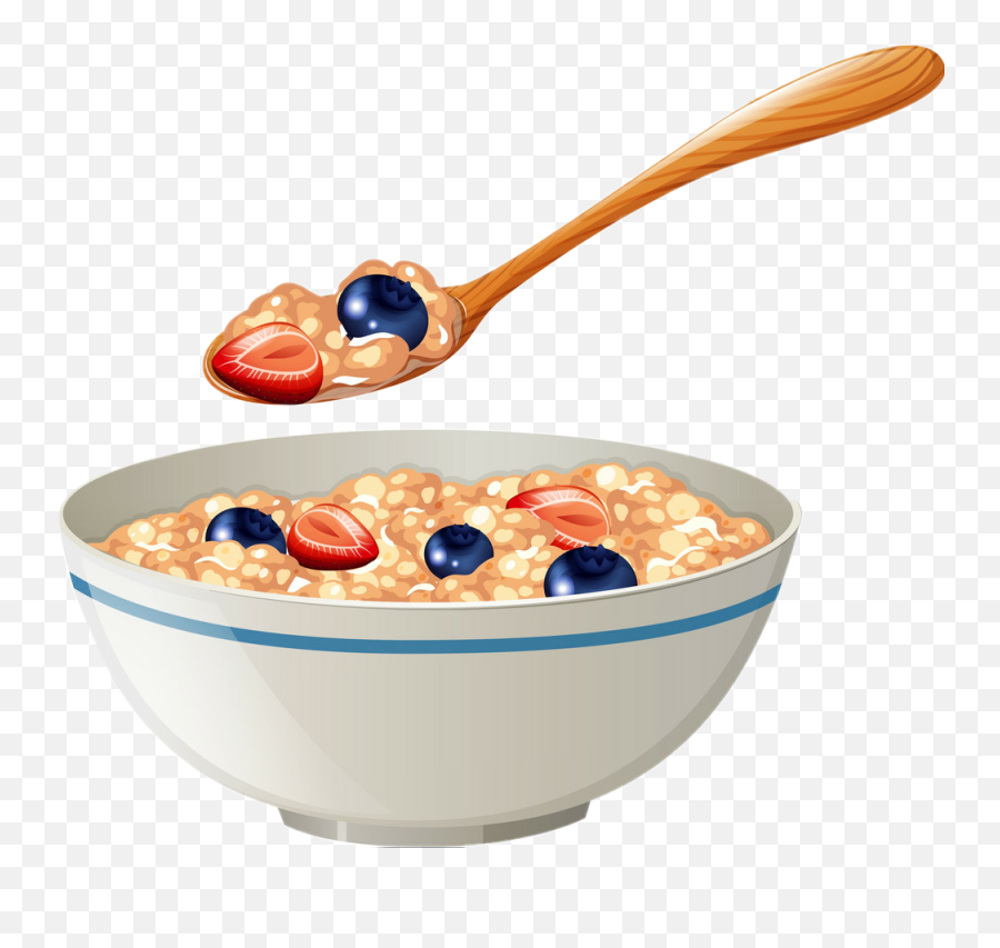 Bowl Food Cereals Strawberries Berries - Oatmeal Clipart Emoji,Cereal Emoji