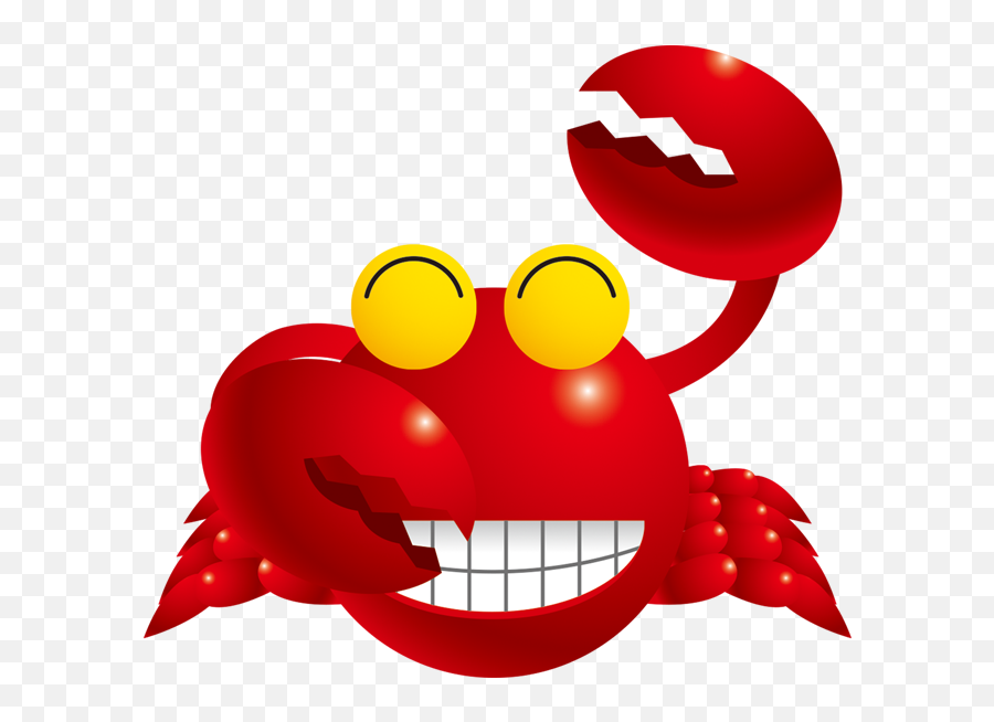 Seafood Clipart Happy Crab Seafood - Crab Emoji,Crab Emoticon