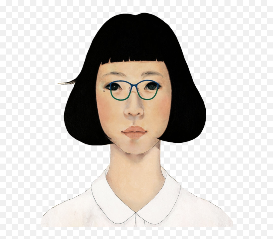 Asian Girl Spectacled Glasses Face Emoji,Asian Girl Emoji